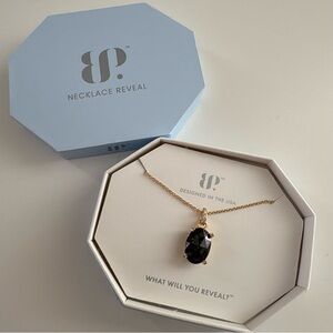 Bomb Party Quiet On the Set Necklace NK67504 Black Ice Crystal Gold Plating